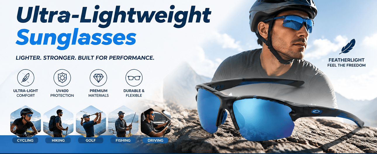 Wrap Around Sunglasses and Ultra-Lightweight Sunglasses